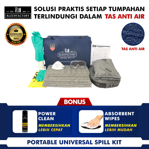 KLEENFACTORY PORTABLE UNIVERSAL SPILL KIT KF 11-PU30 30 LITER